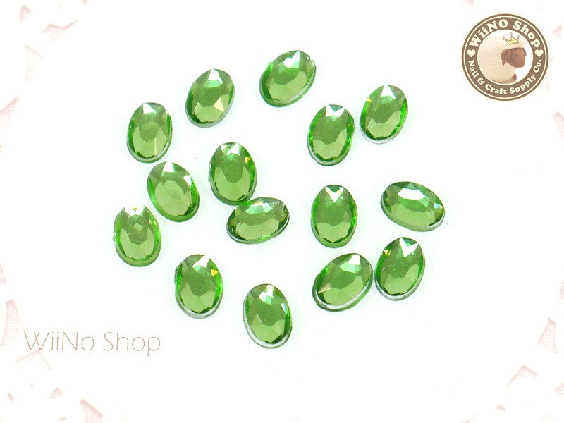 Acrylic (Plexiglas) Flatback Rhinestones Round Faceted Green 12mm