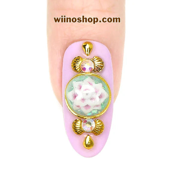 Flower Gemstone Nail