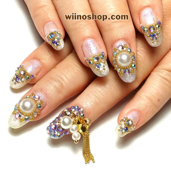 Pearl Dangle Charm Nails