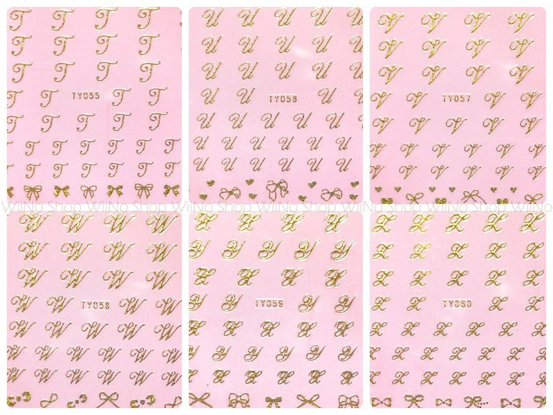 8 Sheets Letter Nail Art Adhesive Sticker Laser Glitter Gold English  Alphabet Nail Art Design 3D Let…See more 8 Sheets Letter Nail Art Adhesive